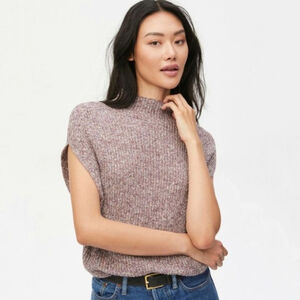 Michael Stars Aggie pullover sweater vest plum purple tweed sleeveless medium